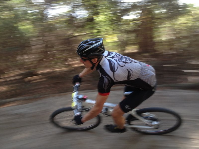 Making the bend at the bottom of Pate Trail.