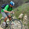 Steve F. attempting the gnarly-bit on my vintage cruiser