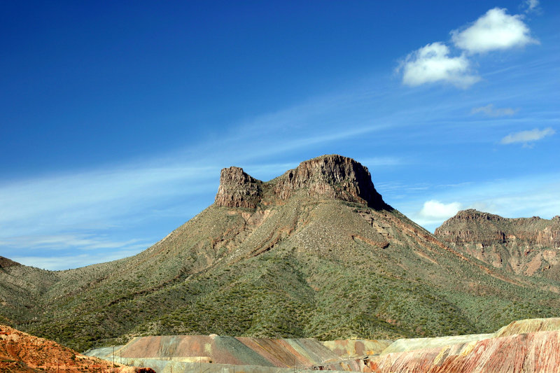 You can see the stark contrast of the natural world with the Ray Mine.