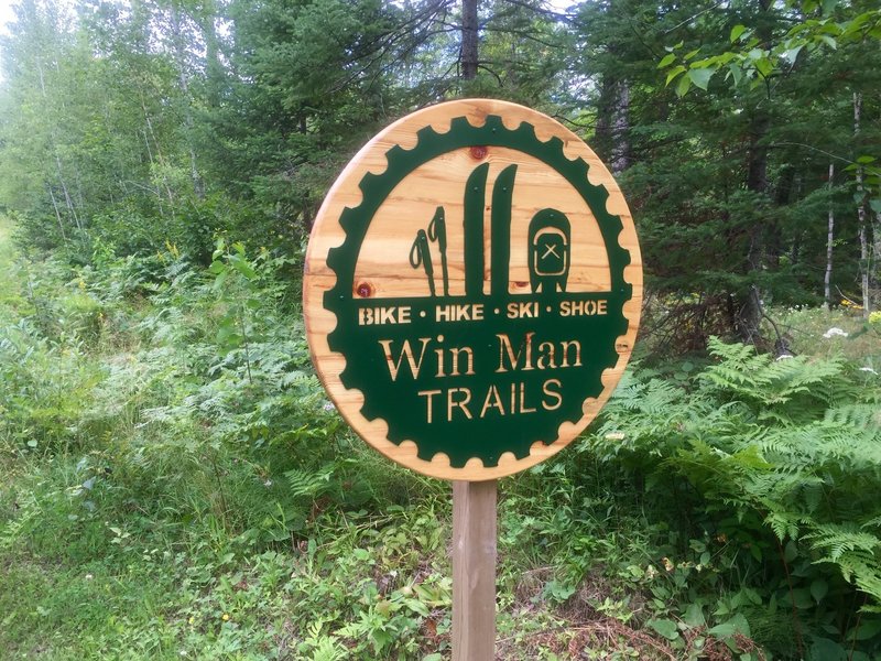 Entrance sign to trails.