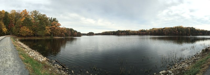 This dam picture is a panorama looking northward. This is a fast, hard-packed route.
