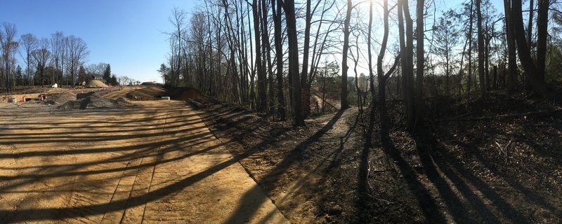 Panorama of the trailhead for Laurel Hill.