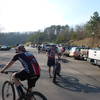 Wednesday night in the Mountwood Lake Marina parking lot before the group rides begin.