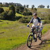 Riding a tandem bicycle in Arastradero Preserve.