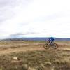 Riding the berms of Mack Mesa sections.