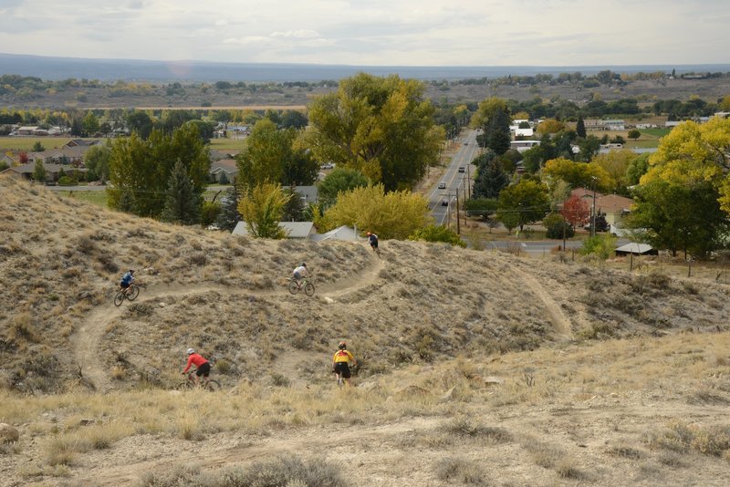 The serpentine singletrack on Laurie's Bench Trail. West side of Sunset Mesa.