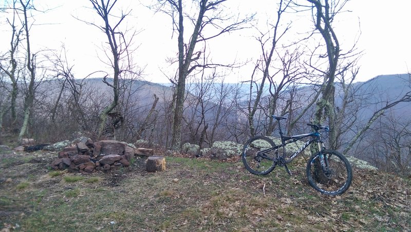 A campsite with a view, just before passing under the power lines.