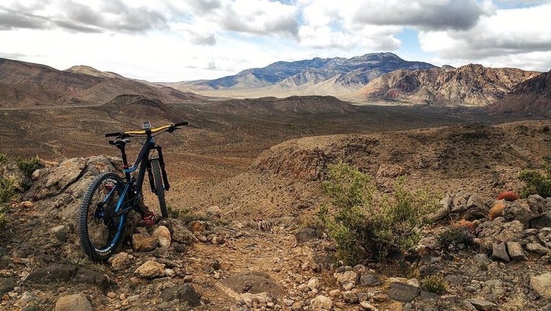 Top of The Hurl trail with a scenic Mt Potosi view.