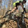 Tricky rock section on EMT segment, part of Big Ridge Trail.