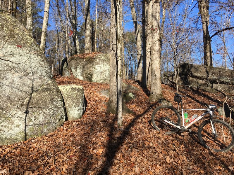 Boulders at the top of The Wall.