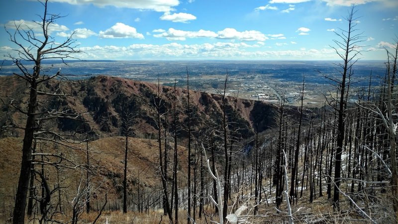 Overlook into Waldo Canyon, with evidence of the wildfire in 2012.