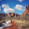 I love Sedona with snow, along the Bell Rock Trail!