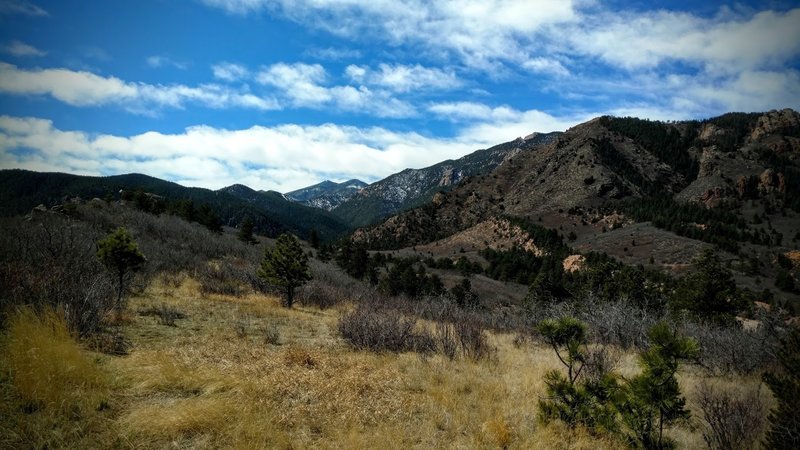 Looking towards the mountains, near the start of the trail.