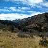 Looking towards the mountains, near the start of the trail.