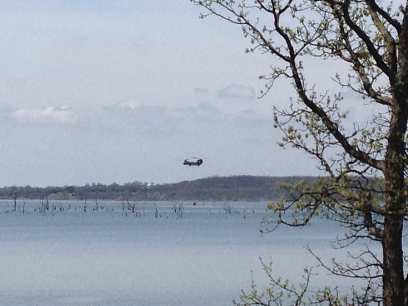 A lucky day watch fire rescue train in the lake.