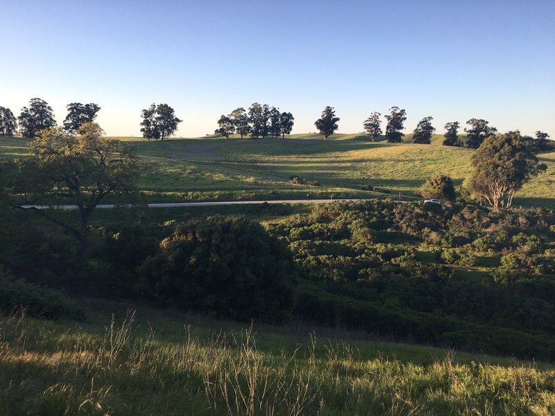 Sunset in the preserve. The view toward the Redtail Loop Trail and the surrounding hills.