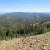 Looking down the Park Creek drainage. Trail generally follows the left side of the drainage.