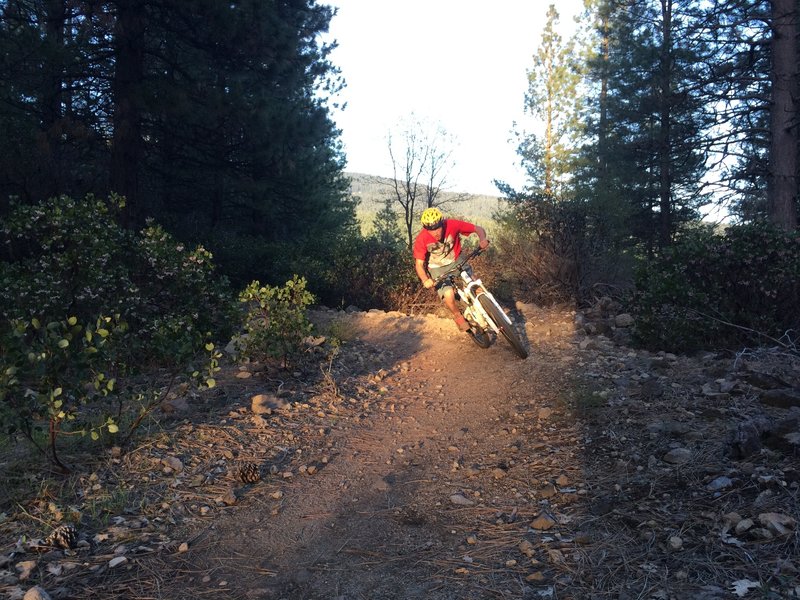 A local rider finishing the end of his loop at sunset.