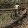 With practice you can ride the feature and challenge your buddies! 9-year-old Peter riding the log on his third attempt!