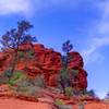 Red rock looms over the Broken Arrow Trail.