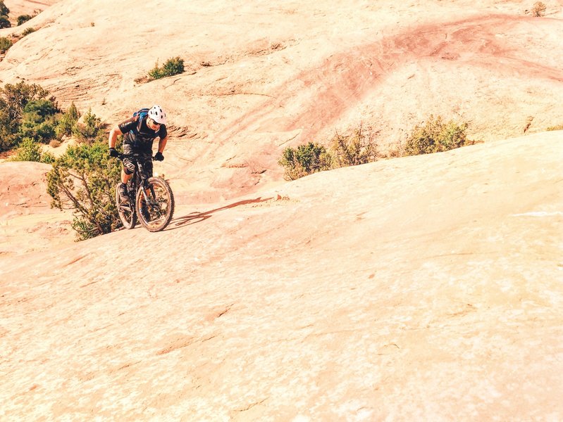 Don't be fooled - the climbs on slick rock may be short but they are steep.