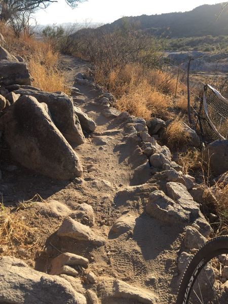 Rocky "bridge" at the top of the Sangrienta segment after 1.5 km climb.