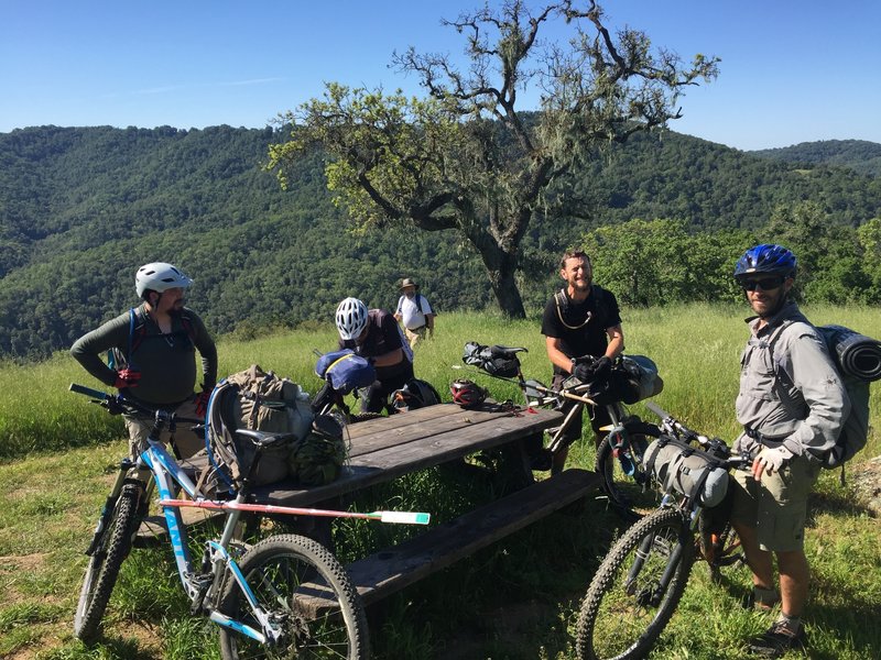 Time for a break after climbing for awhile. Oh yeah, great views abound.