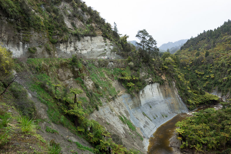 Dramatic bluffs are a feature of the trail.