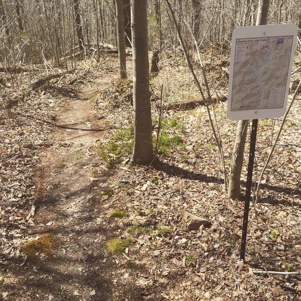 YOU ARE HERE signs - there are five of these located in various locations around Charles Fork Lake to let you know what's up.