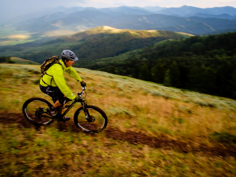 Rider Mitch Prissel staying in front of the storm on his way to Rocky Peak on Pine Creek Pass near Victor, ID. Photo: Dana Ramos - Instagram: @dnasince1979