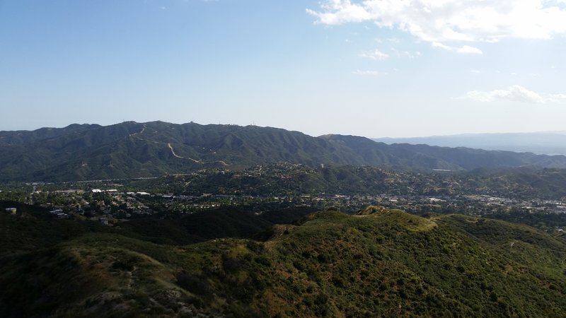 View of La Crescenta-Montrose and Sunland-Tujunga from the lookout point that marks the start of the Sister Elsie Trail.