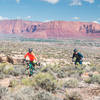 Railing up the Zen Trail with a nice little view behind...