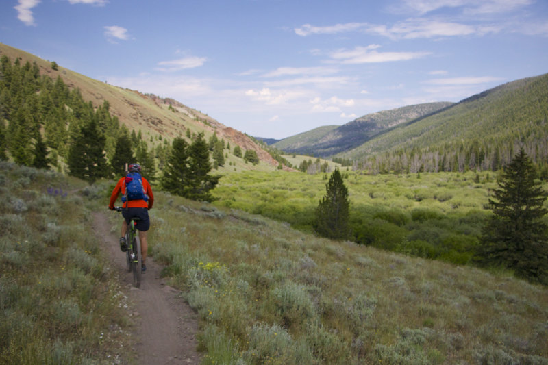 Riding out the lower end of Big Timber Creek.