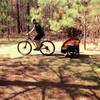 During the Try the Trail day....a local Dad takes his twins around the beginners trail.