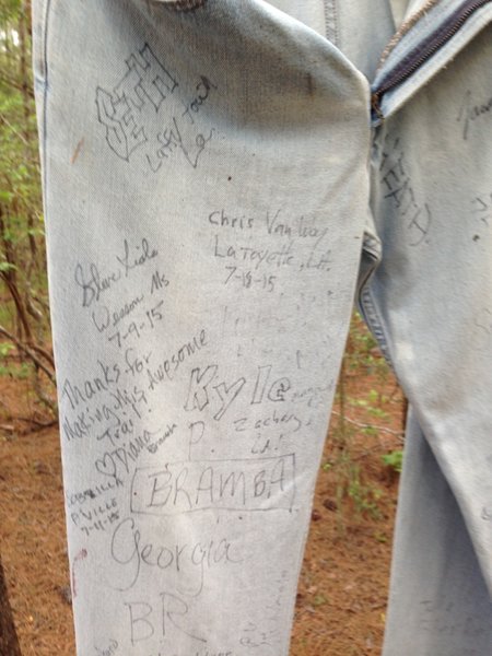 A close up of one of the jeans that you can sign.