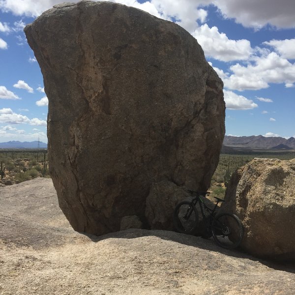 Balanced rock on the Cholla Loop Trail at Browns Ranch, McDowell Sonoran Preserve Trails.