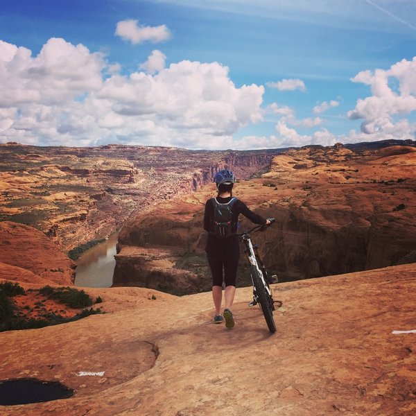 Slickrock Trail overlooking Colorado River, Moab, UT.