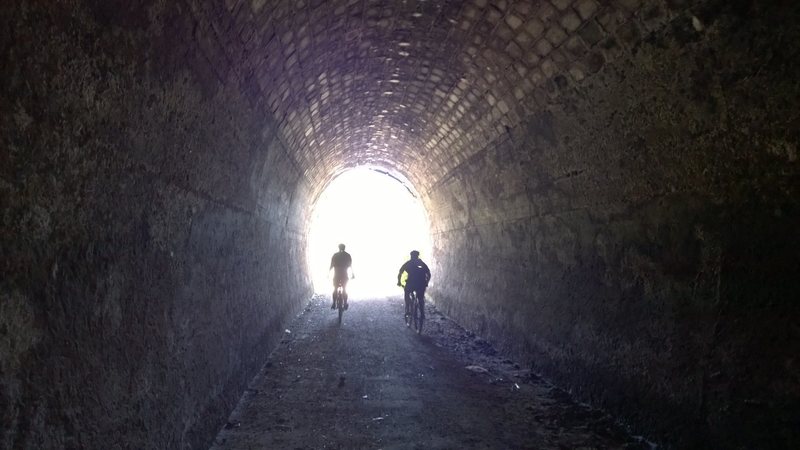 The hand dug rail tunnel on the Ohakune Old Coach Road.