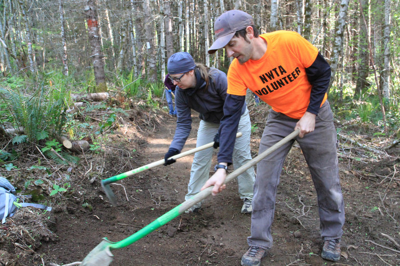 New connector trail construction at Stubfest 2014!