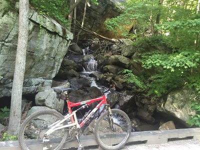 Waterfall on the main road.