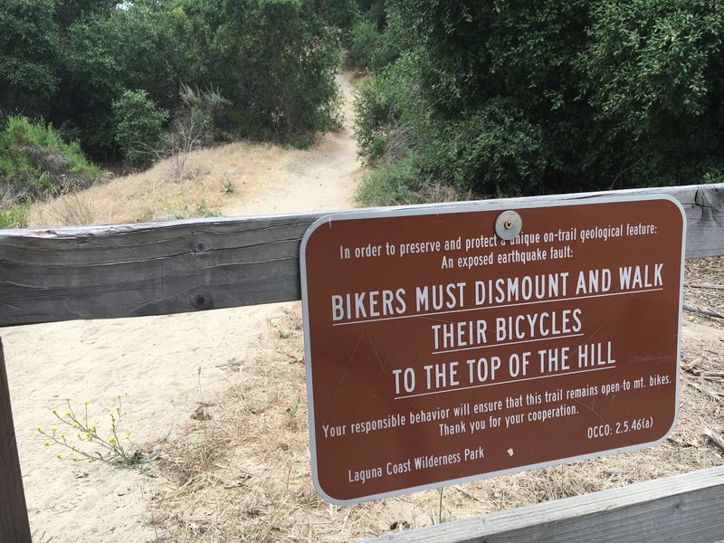 Dismount required between Highway 73 and Willow Canyon Parking Lot.
