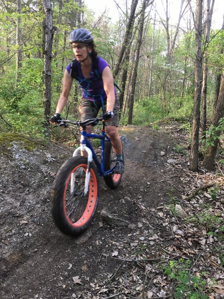 Fat bike on fun, rocky rollers!