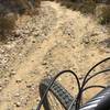 Parts of Tijeras Canyon Trail can be tricky with loose, dry stones and rocks.