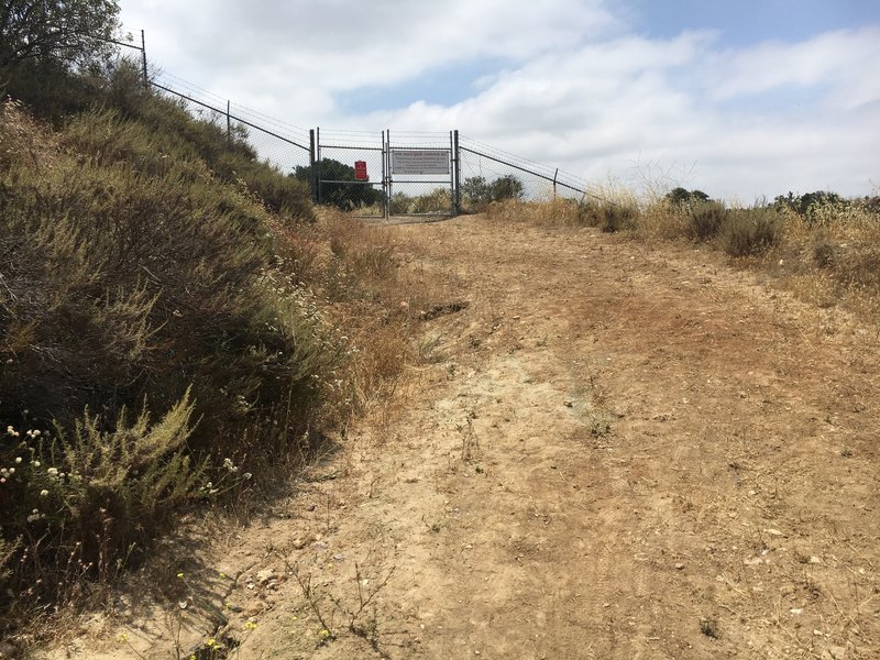 Westridge Trail is blocked here. You can turn right and go down the hill to join Tijeras Creek, or turn around and go back.