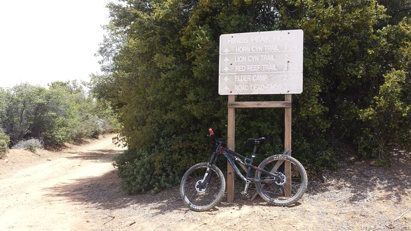 The intersection of Nordhoff Ridge and Sisar Canyon road