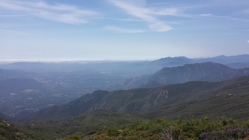 In a better day, you could see the ocean. Nordhoff peak is on the right