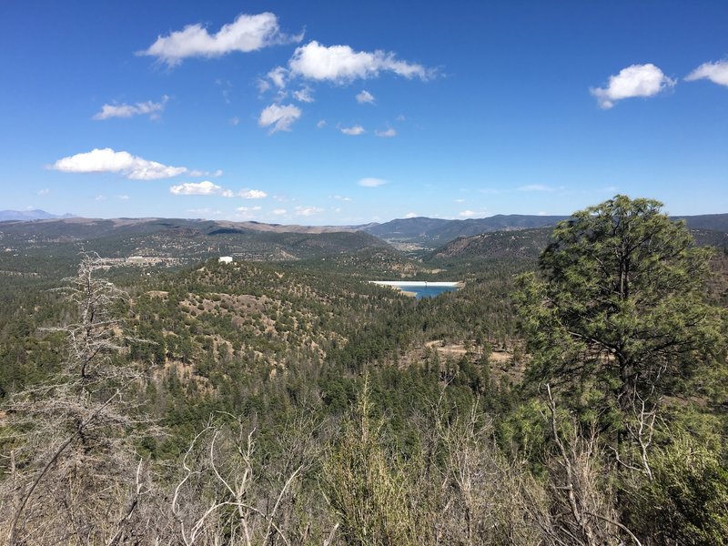 Vista of Grindstone Lake near the apex of the climb.