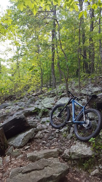 Riding up Meneka Peak.