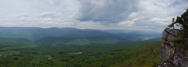 Panoramic view of valley facing west.