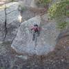 Dropping down a steep rock face... so many lines to try out!